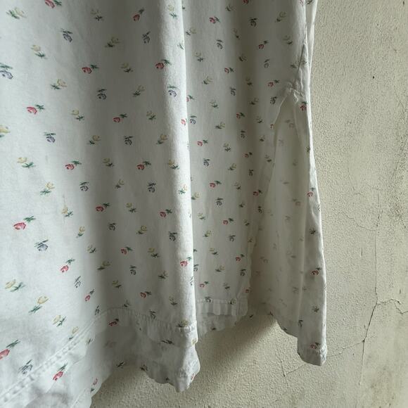 Vintage Carole Hochman Knit Floral Nightgown Sleeveless White Pastel - Picture 7 of 8